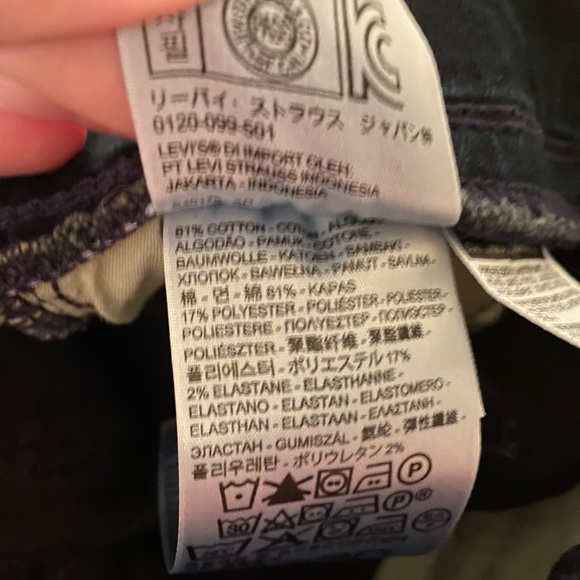 Levi’s Skinny Stretch Waist No Zip Cotton Black Blue Jeans Women Size 25 - Picture 14 of 15